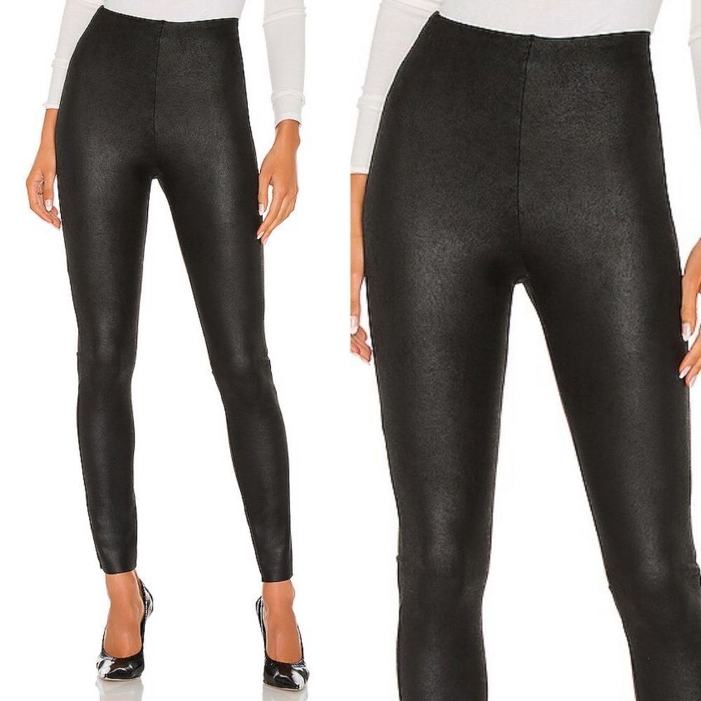Commando black faux leather suede‎ leggings super high rise tummy control size S